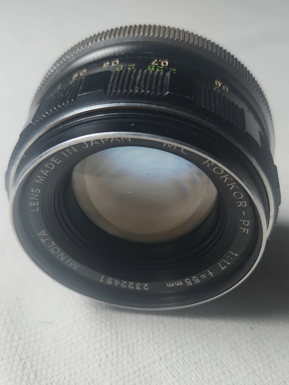 Vintage MInolta F=55mm Camera Lens - Black/Silver